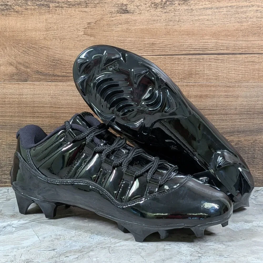 Nike Air Jordan 11 Low TD Men's 9 Patent Black Football Cleats IQ8113-001